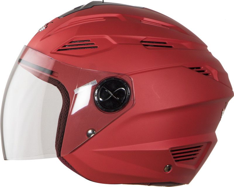 Steelbird SBA-6 7Wings Ela Open Face Helmet for Girls in Dashing Red with Clear Visor Motorbike Helmet  (Red)