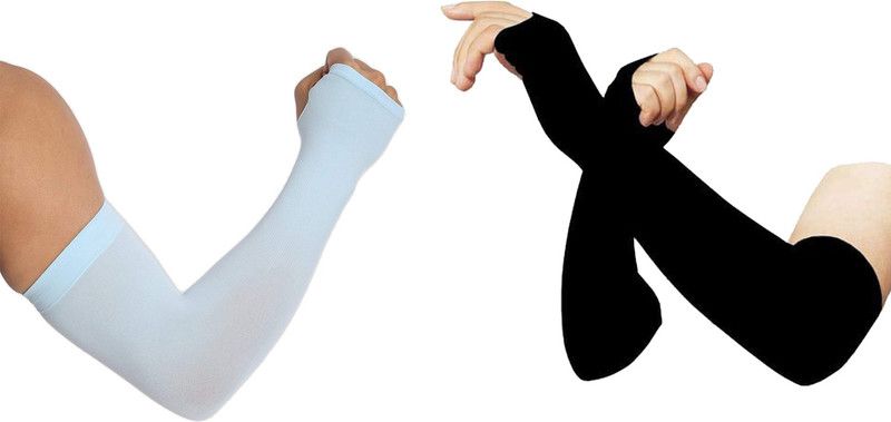 Aadikart Nylon Arm Sleeve For Men & Women  (L, Blue, Black)