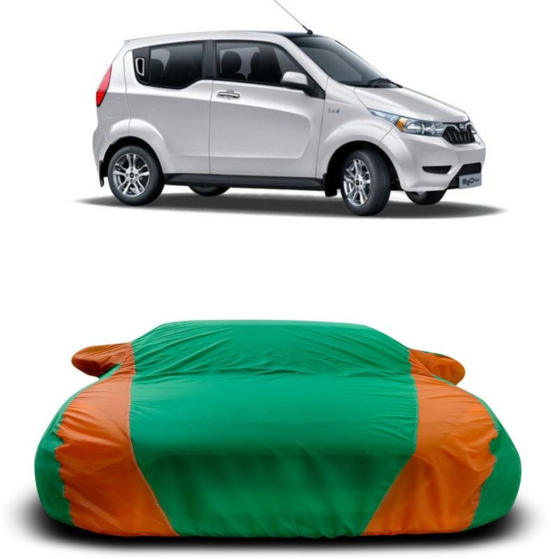 Ascension Car Cover For Mahindra e2o NXT (With Mirror Pockets)  (Green, Orange)
