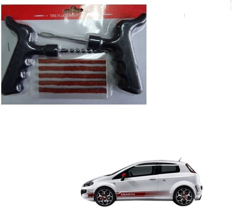 AuTO ADDiCT Car Tool Safety With 5 Strip Tubeless Tyre Puncture Repair Kit For Fiat Abarth Tubeless Tyre Puncture Repair Kit