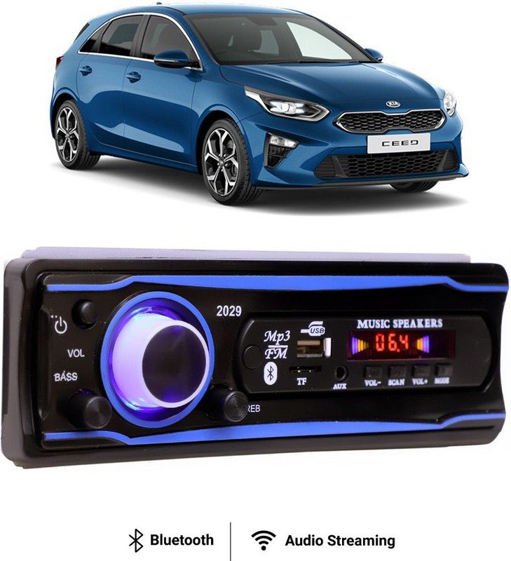 Purpleheart Blue Stereo-999 BLUETOOTH/USB/SD/AUX/FM/MP3 (BLUE & Black)P-229 Car Stereo  (Single Din)