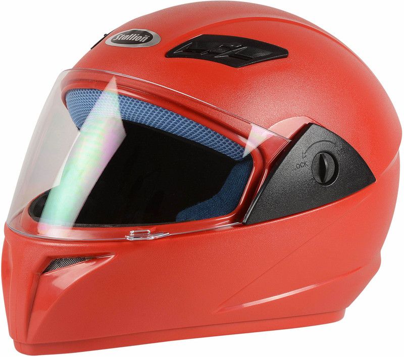 STALLION BLK VENTO PLUS Motorbike Helmet  (Red)