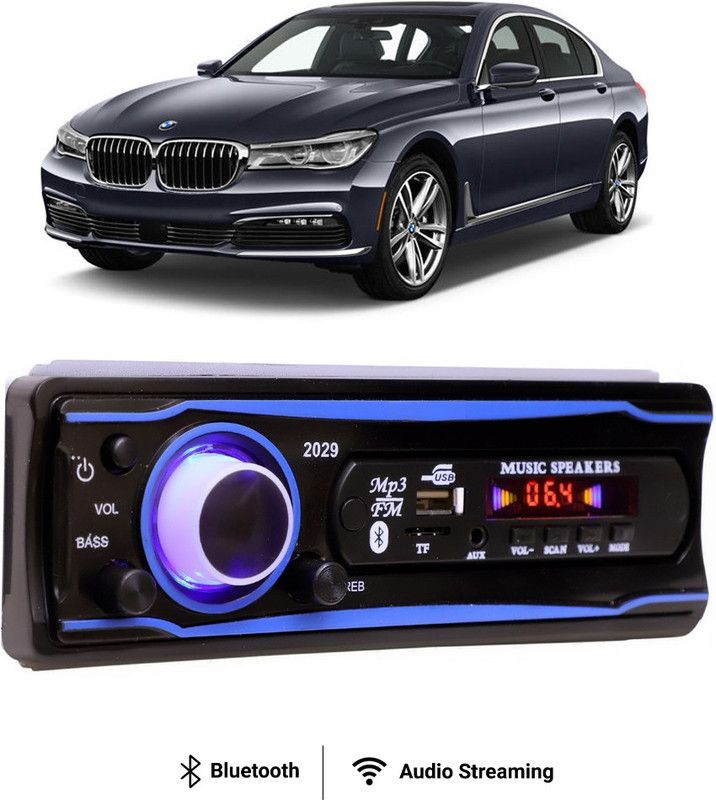 Purpleheart Blue Stereo-999 BLUETOOTH/USB/SD/AUX/FM/MP3 (BLUE & Black)P-058 Car Stereo  (Single Din)