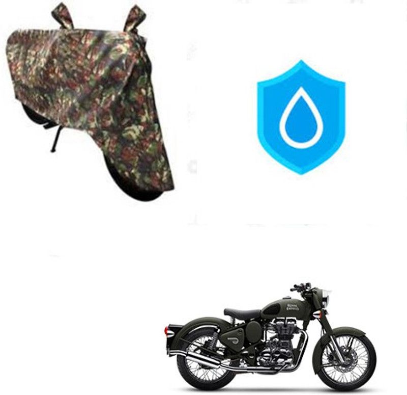 THE REAL ARV Waterproof Two Wheeler Cover for Royal Enfield  (Battle, Multicolor)