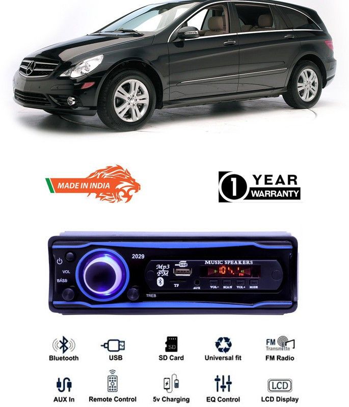 Bluedrum Blue 2029 USB/AUX/SD/BLUETOOTH/FM/MP3 BOOM MASTER STANDARD- B-D407 Car Stereo  (Single Din)