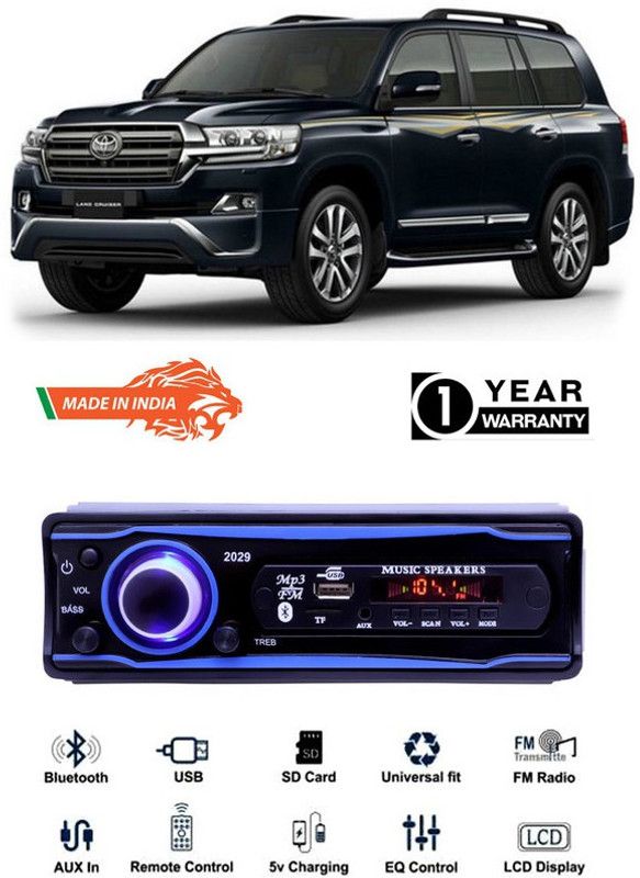Genipap Blue 2029 USB/AUX/SD/BLUETOOTH/FM/MP3 BOOM MASTER STANDARD- GP584 Car Stereo  (Single Din)