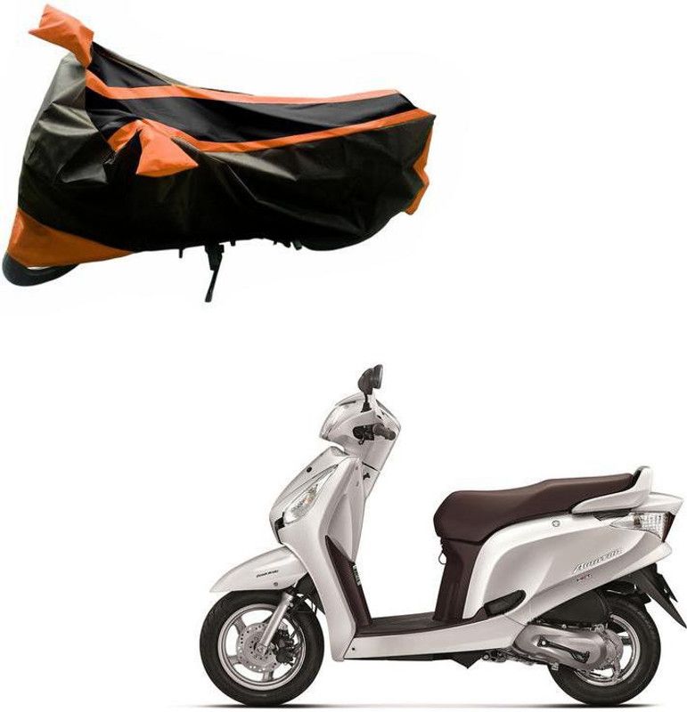 Purpleheart Two Wheeler Cover for Honda  (Aviator, Black, Orange)