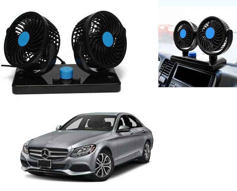 Atoray Car Fan Dual Head 2 Speed Dashboard Cooling Fan for Mercedes Benz S60 Car Interior Fan  (12 V)