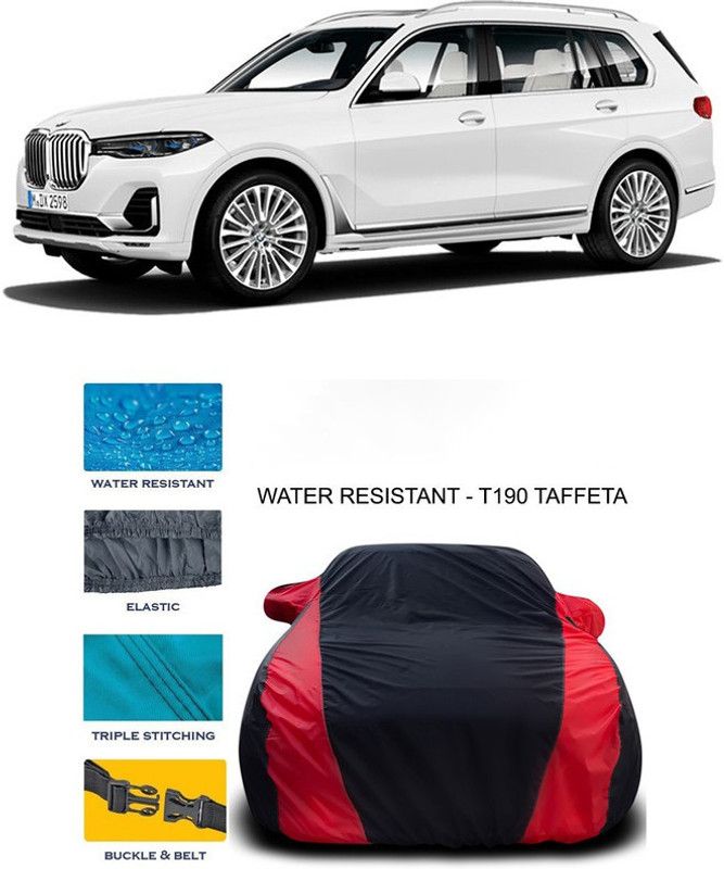 Furious3D Car Cover For BMW X7 (With Mirror Pockets)  (Red, Black)