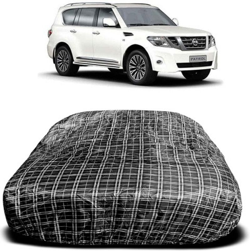 APNEK Car Cover For Nissan Patrol (With Mirror Pockets)  (White, Black)