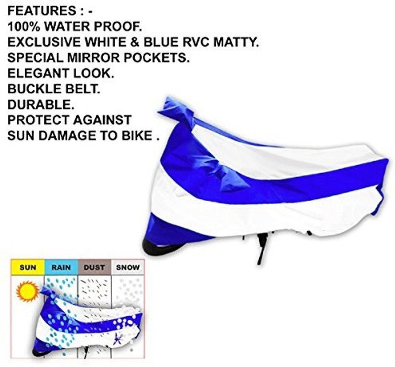 roadPlus Two Wheeler Cover for Hero  (Glamour FI, Blue, White)