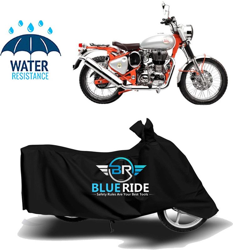 BLUERIDE Two Wheeler Cover for Royal Enfield  (Bullet Trials 350, Black)