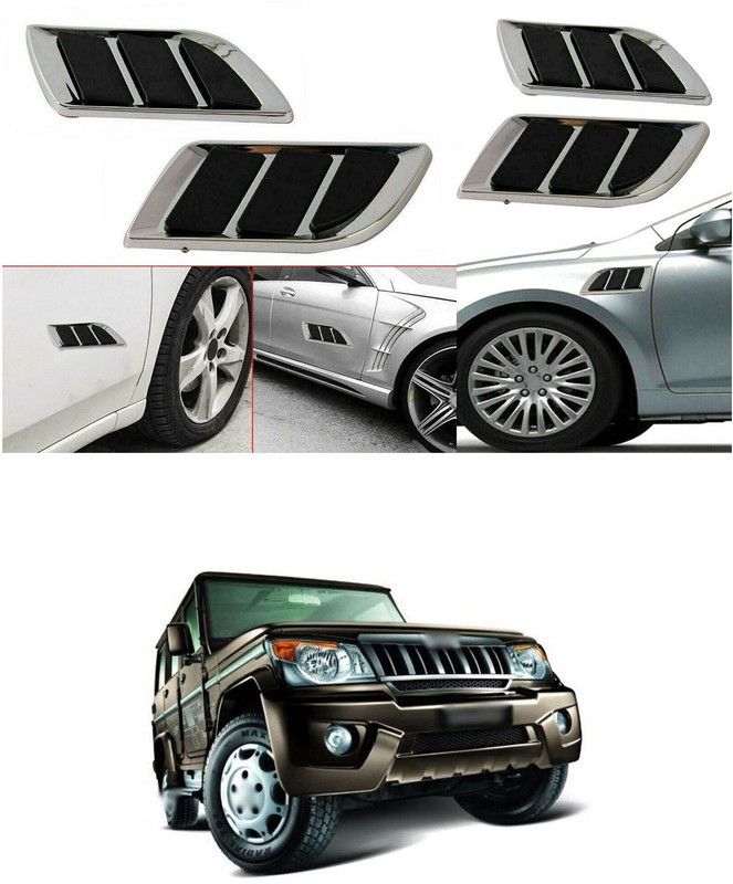 PECUNIA Car Hood Vent Exterior Side Scoop Hood Cover,Exterior Hood Air Vent Trim 109 Matte, Glossy Mahindra Bolero Side Garnish