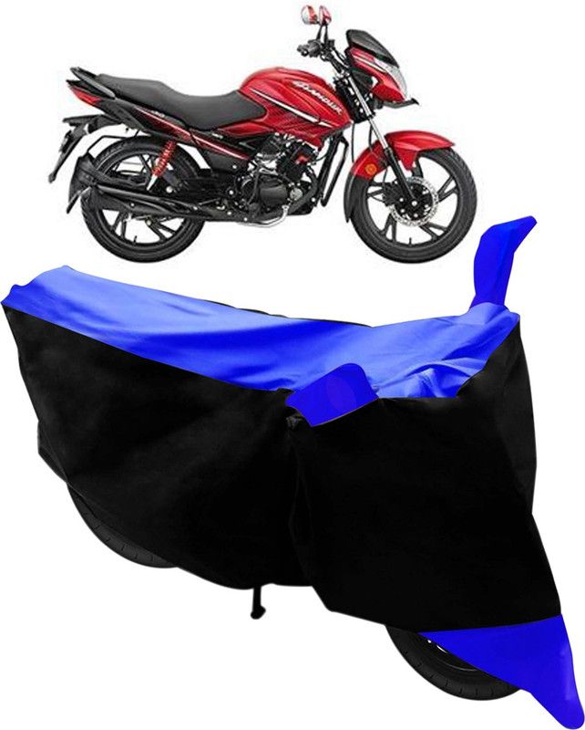 Purpleheart Two Wheeler Cover for Hero  (Black, Blue)