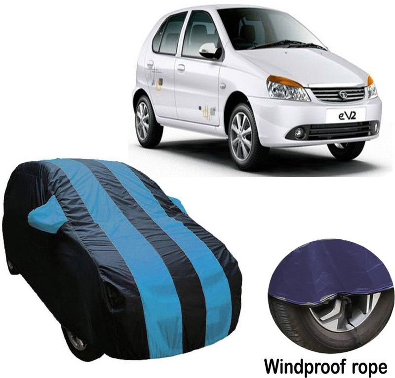 Carkare Car Cover For Tata Indica eV2 (With Mirror Pockets)  (Blue)