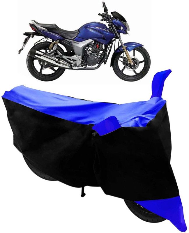Purpleheart Two Wheeler Cover for Universal For Bike  (Black, Blue)