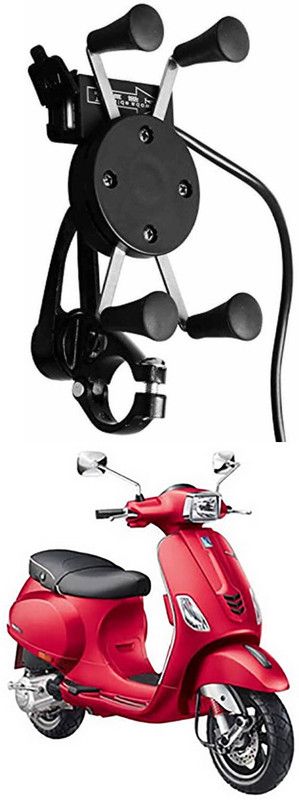Enfield Works X-Grip Mobile Holder With USB Charger For Bike EW-2866 Bike Mobile Holder  (Black)