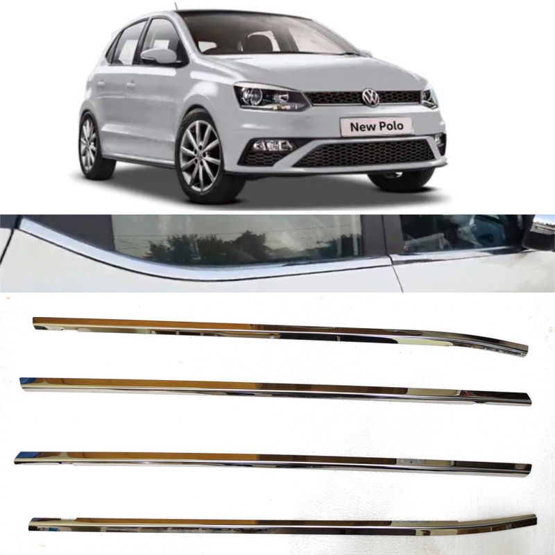 SPEED 99RPM Chrome Stainless Steel Lower Window Garnish (Pack of 1) 4PCS Chrome Volkswagen Polo Side Garnish