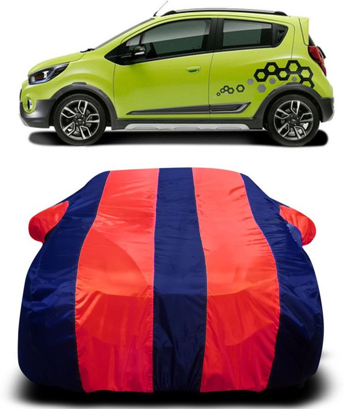 AUTOGARH Car Cover For Chevrolet Beat (With Mirror Pockets)  (Red, Blue)
