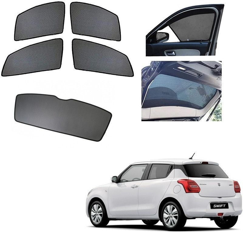 AuTO ADDiCT Side Window, Rear Window Sun Shade For Maruti Suzuki New Swift  (Black)