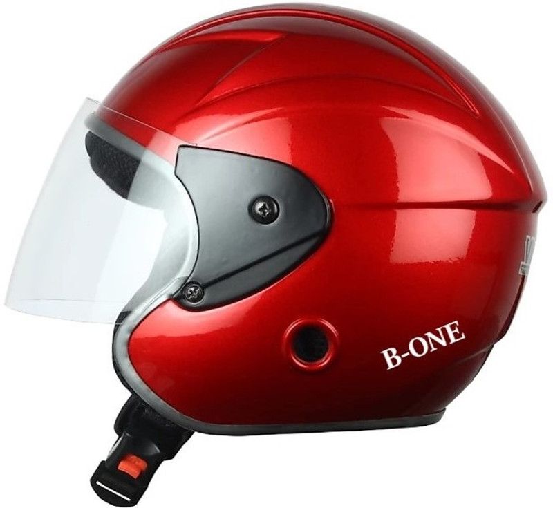 TIGER ONE TIGER-ONE OPEN FACE HELMET ( SIZE : M ) Motorbike Helmet , ISI APPROVED Motorbike Helmet  (Red, R)