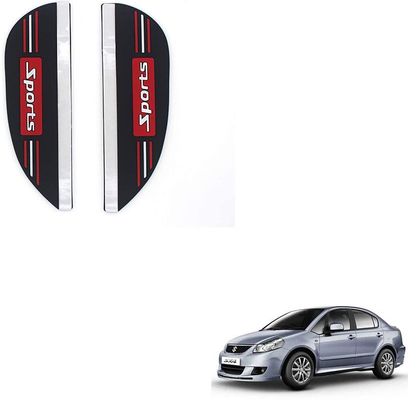 SEMAPHORE 2 Pcs Mirror Rain Guard Sports Eyebrow Maruti SX4 Car Mirror Rain Blocker  (Black, Red)