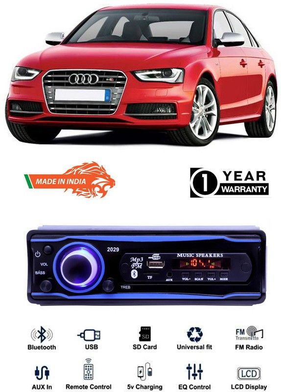 Genipap Blue 2029 USB/AUX/SD/BLUETOOTH/FM/MP3 BOOM MASTER STANDARD- GP29 Car Stereo  (Single Din)