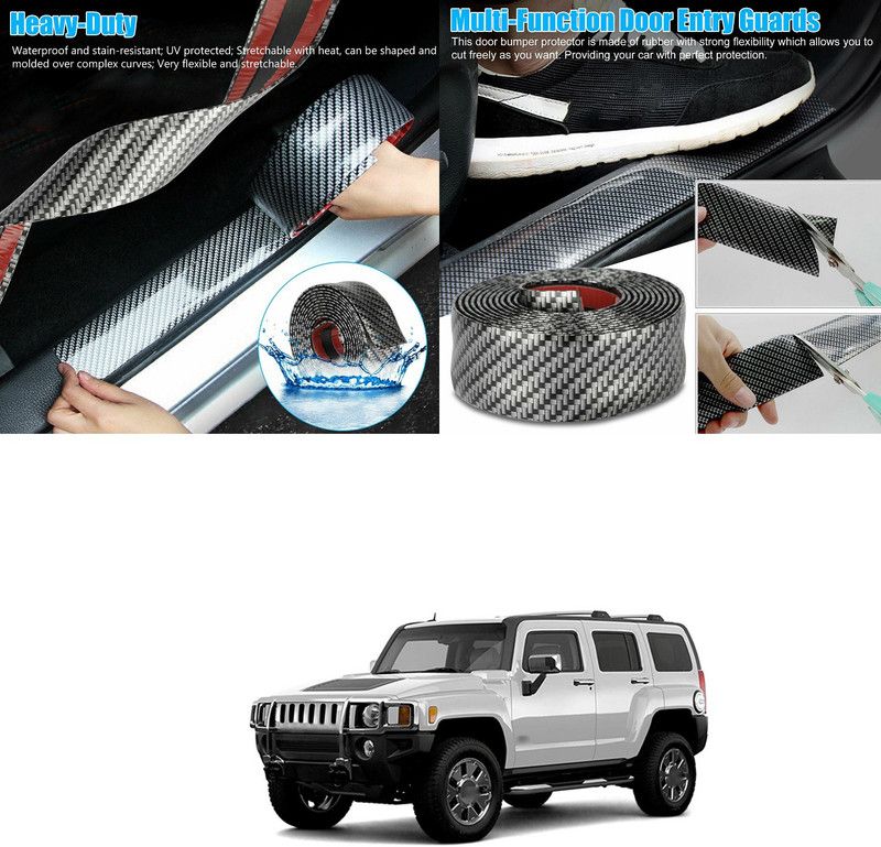 XZRTZ Universal Carbon Fibre Car Door Sill Guards Protector Self-Adhesive Flexible Car Sticker Protector for Car SUV Truck Door Entry Guards, A66 Car Spoiler