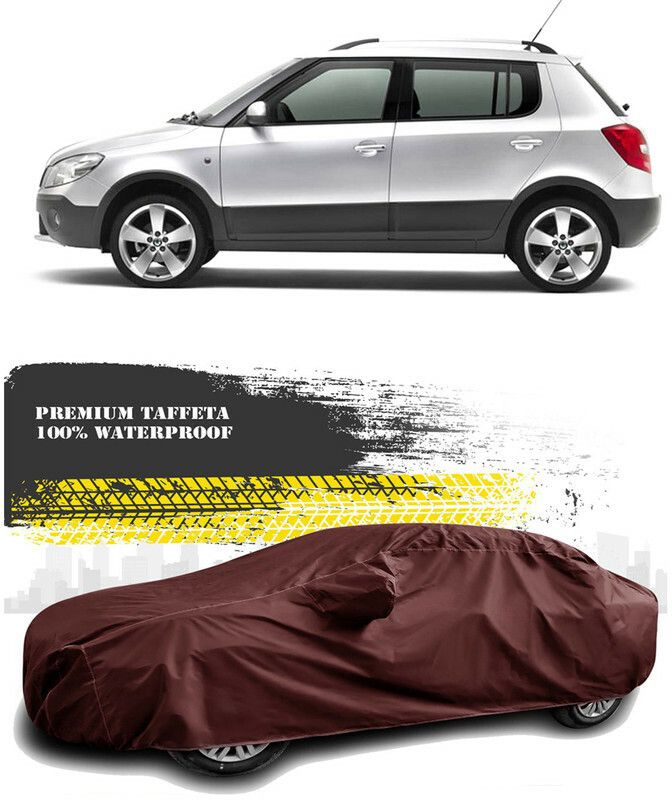 AutoTiger Car Cover For Skoda Fabia Scout (With Mirror Pockets)  (Maroon)