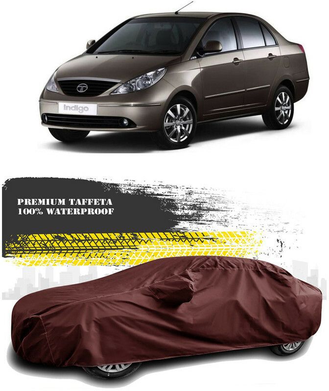 AutoTiger Car Cover For Tata Indigo CS (With Mirror Pockets)  (Maroon)
