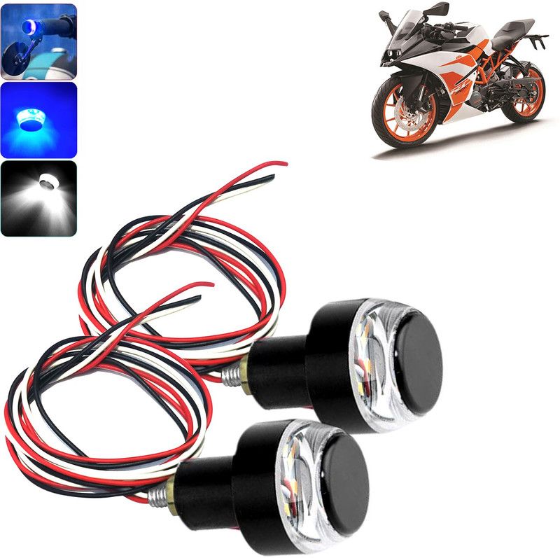 DvineAutoFashionZ LED Indicator Light for RC 200(Blue, White)_HLBLU119 Bike Handlebar Weights  (2 Black)