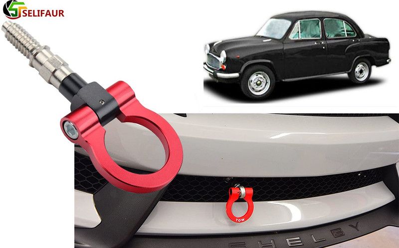 Selifaur R3H2 Full Aluminum Racing Multicolor Tow Towing Folding Hook Vehicle Trailer Ring Ambassador Front and Rear Mount Towing Hook
