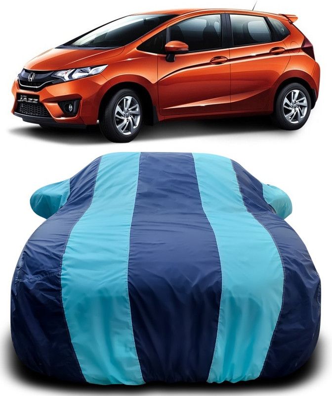 AutoBurn Car Cover For Honda Jazz Facelift (With Mirror Pockets)  (Blue, Blue)
