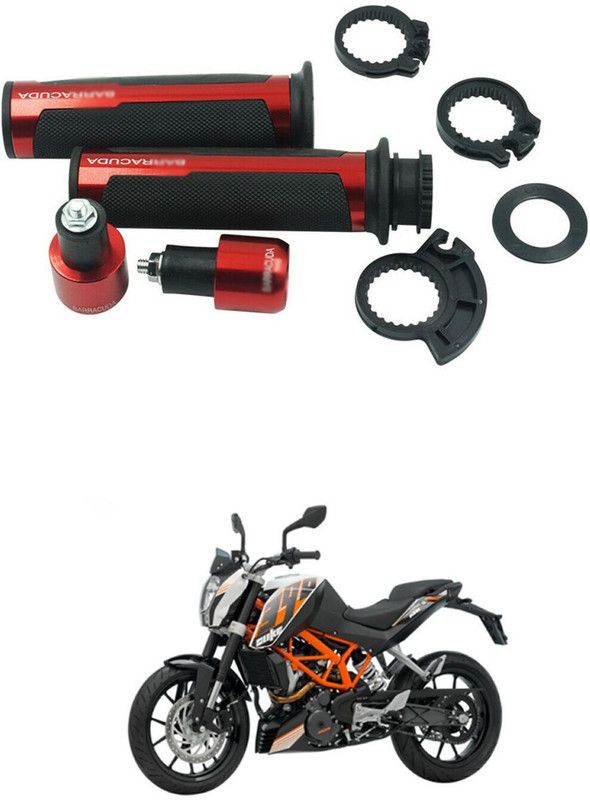 PECUNIA Metal Handle Grip Handlebar Ends with Aluminium Insert 53 Handle Bar Grip For KTM Duke 390  (Pack of 2)