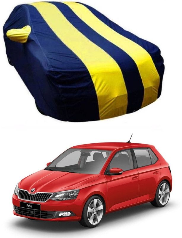 NEXTON Car Cover For Skoda Fabia (With Mirror Pockets)  (Blue, Yellow)