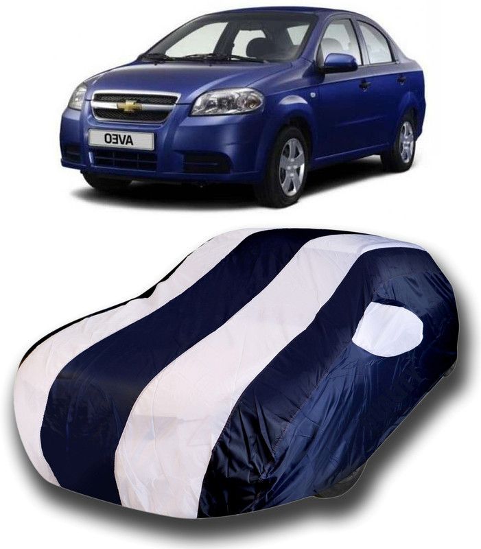 THE REAL ARV Car Cover For Chevrolet Aveo (With Mirror Pockets)  (Blue, White)