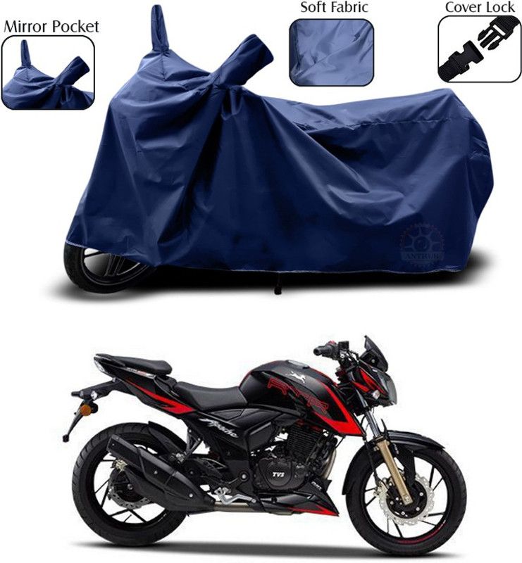 Rhtdmm Waterproof Two Wheeler Cover for TVS  (Apache RTR 200 4V, Blue)