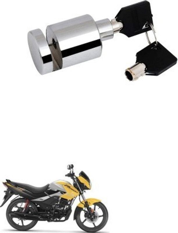 AS TRADERS Heavy Duty Disc Brake Lock Stainless Steel 7mm Pin for Hero Passion Pro Disc Lock  (Silver)