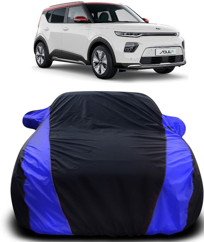 Genipap Car Cover For Kia Soul EV (With Mirror Pockets)  (Black, Blue)