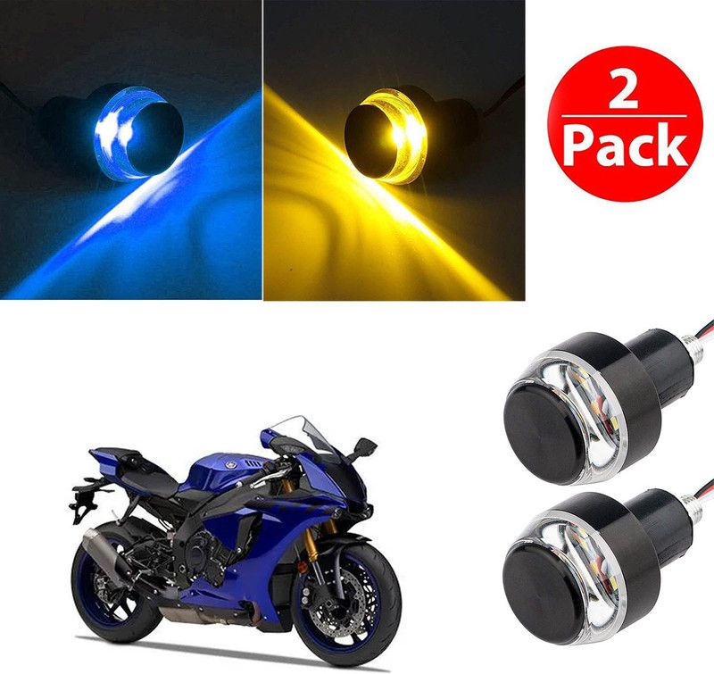 Vagary Bar End Turn Signal Grip 0087 Indicator Light, Side Marker Motorbike LED for Yamaha (12 V, 2 W)  (YZF-R1, Pack of 2)