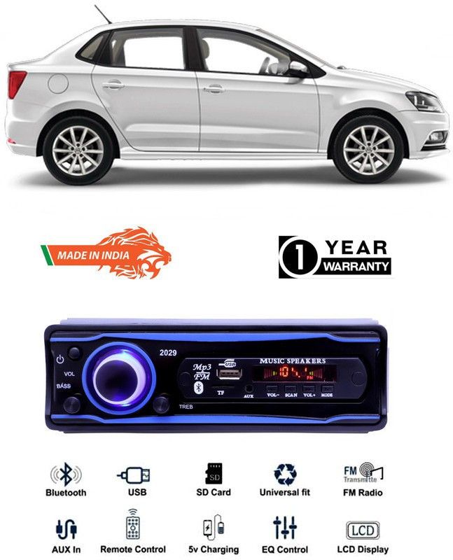 Bluedrum Blue 2029 USB/AUX/SD/BLUETOOTH/FM/MP3 BOOM MASTER STANDARD- B-D603 Car Stereo  (Single Din)