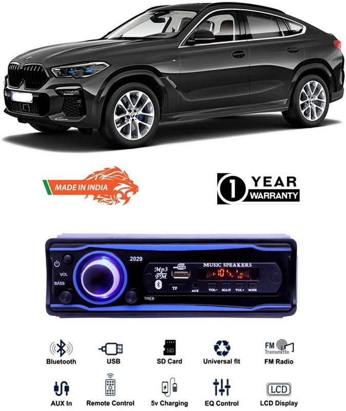 Bluedrum Blue 2029 USB/AUX/SD/BLUETOOTH/FM/MP3 BOOM MASTER STANDARD- B-D76 Car Stereo  (Single Din)
