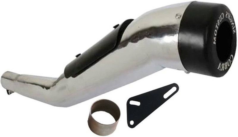Dhe Best Cobra Font black Glasswool/Filter Exhaust Silencer Royal Enfield Thunder Bird 350 Full Exhaust System  (Mild Steel)