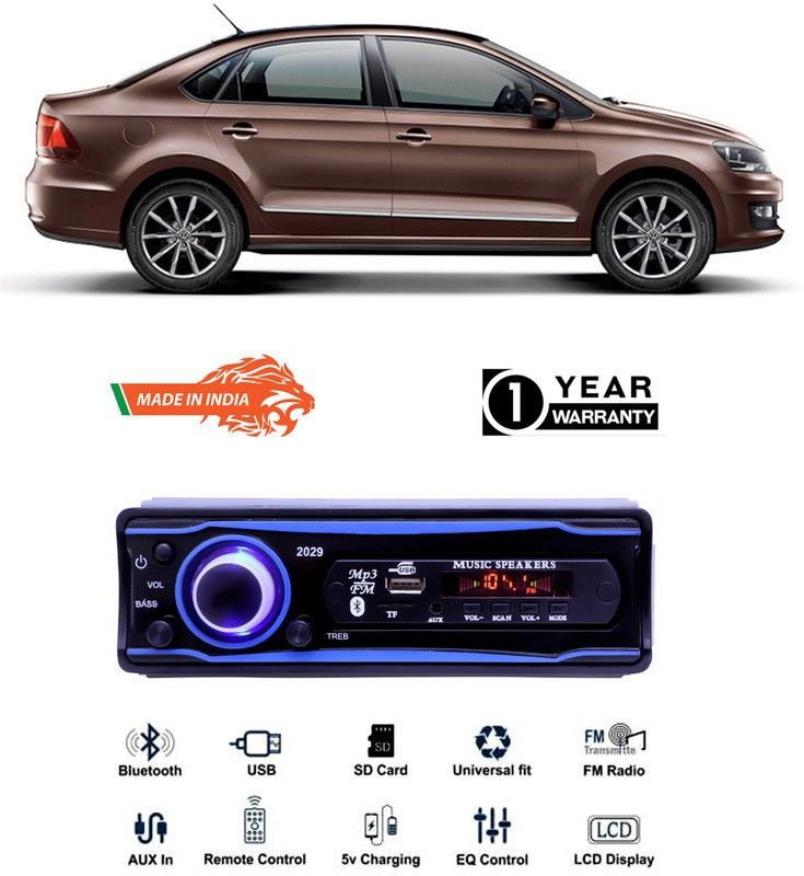 Bluedrum Blue 2029 USB/AUX/SD/BLUETOOTH/FM/MP3 BOOM MASTER STANDARD- B-D618 Car Stereo  (Single Din)
