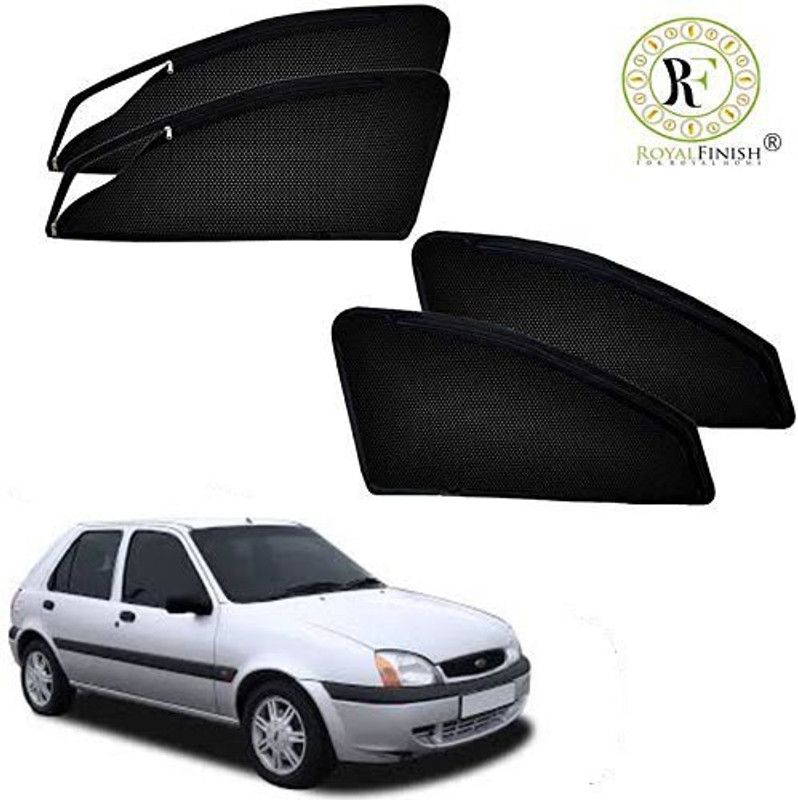 ROYAL FINISH Rear Window, Side Window Sun Shade For Ford Fiesta Old  (Black)
