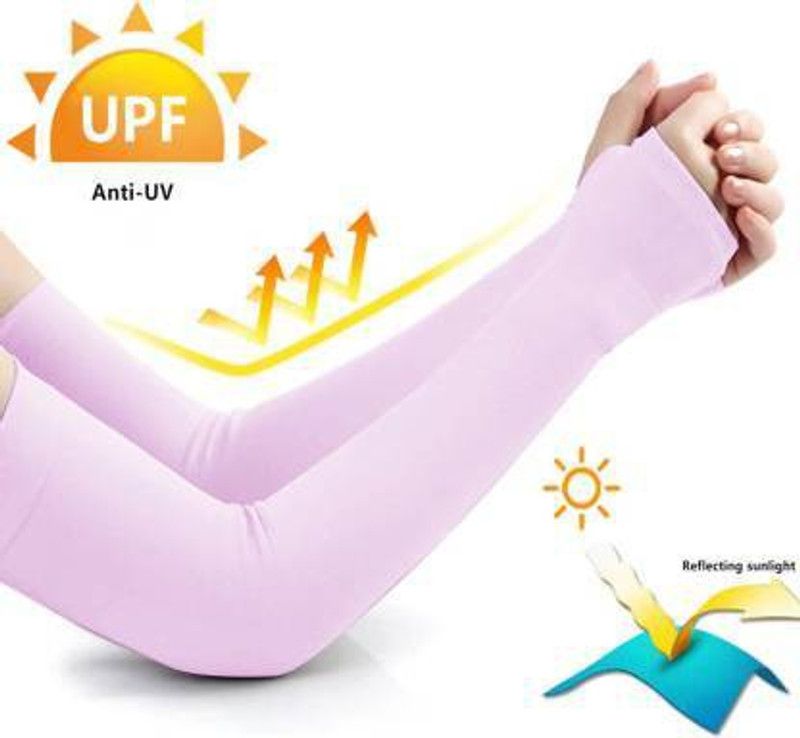 Ramanuja Cotton, Nylon Arm Sleeve For Men & Women  (Free, Pink)