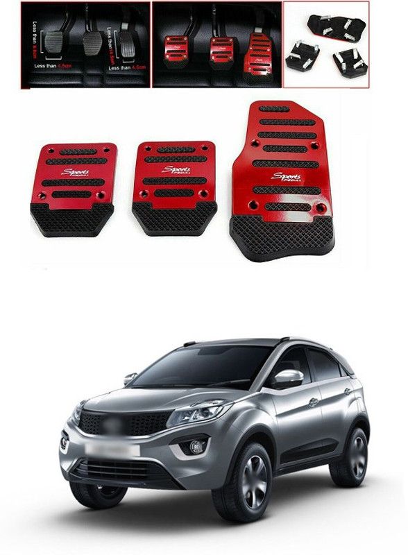 PRTEK CAR 3pcs Nonslip Car Pedal Pads Auto Sports Gas Fuel Petrol Clutch Brake Pad Cover Foot Pedals Rest Plate Kits For MT(Manual Transmission) A222 Car Pedal