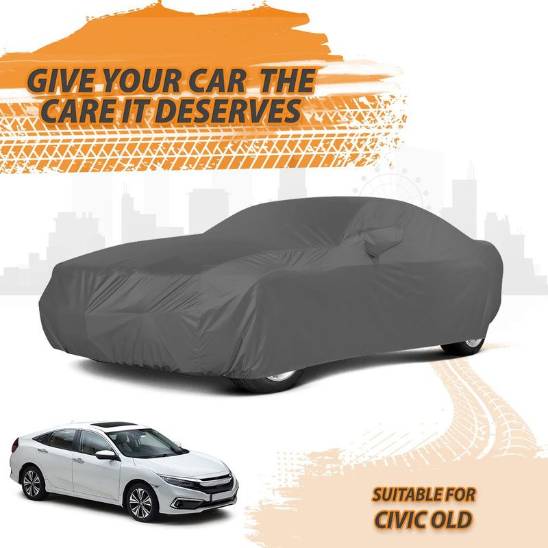 Drivo Car Cover For Honda Civic (With Mirror Pockets)  (Grey)