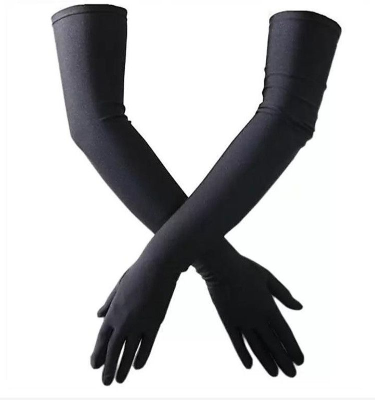 SMART SEWINGERS Cotton Arm Sleeve For Men & Women  (Free, Black)