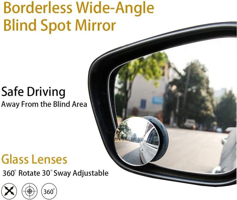 Favoto Manual Blind Spot Mirror For Universal For Car Universal For Car  (Right, Left, Interior)